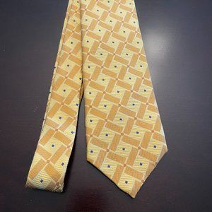 ROBERT TALBOTT Studio - Silk Necktie Designer Geometric Tie - Yellow / Gold